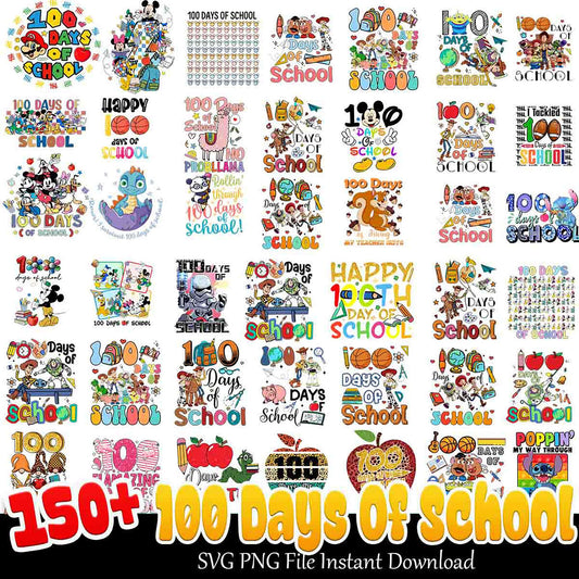 150+ 100 Days of School SVG PNG Bundle