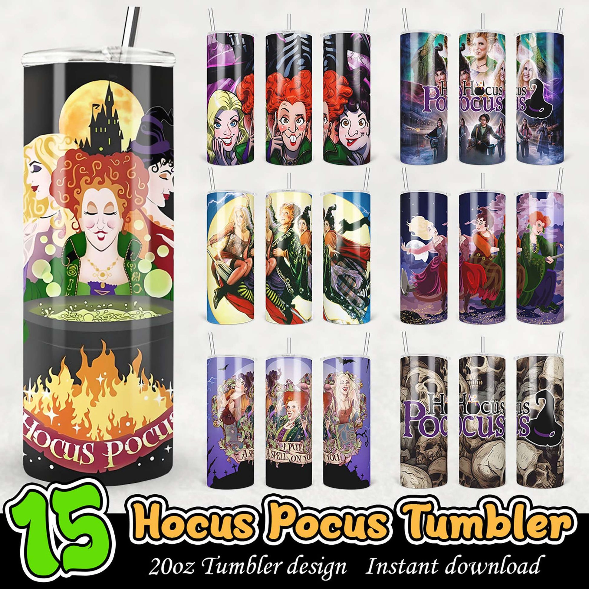 15 Hocus Pocus Tumbler Designs PNG