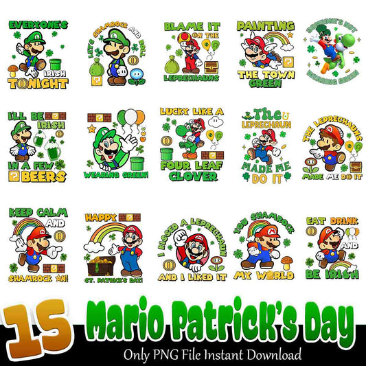 15 Mario St Patricks Day PNG Designs