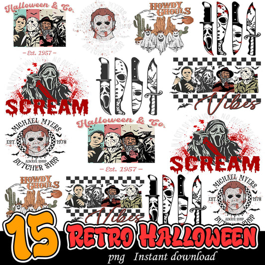 15 Retro Halloween PNG Designs