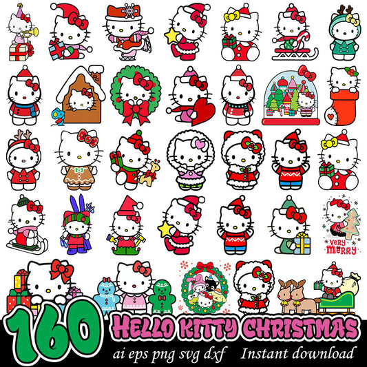 160 Hello Kitty Christmas SVG Bundle