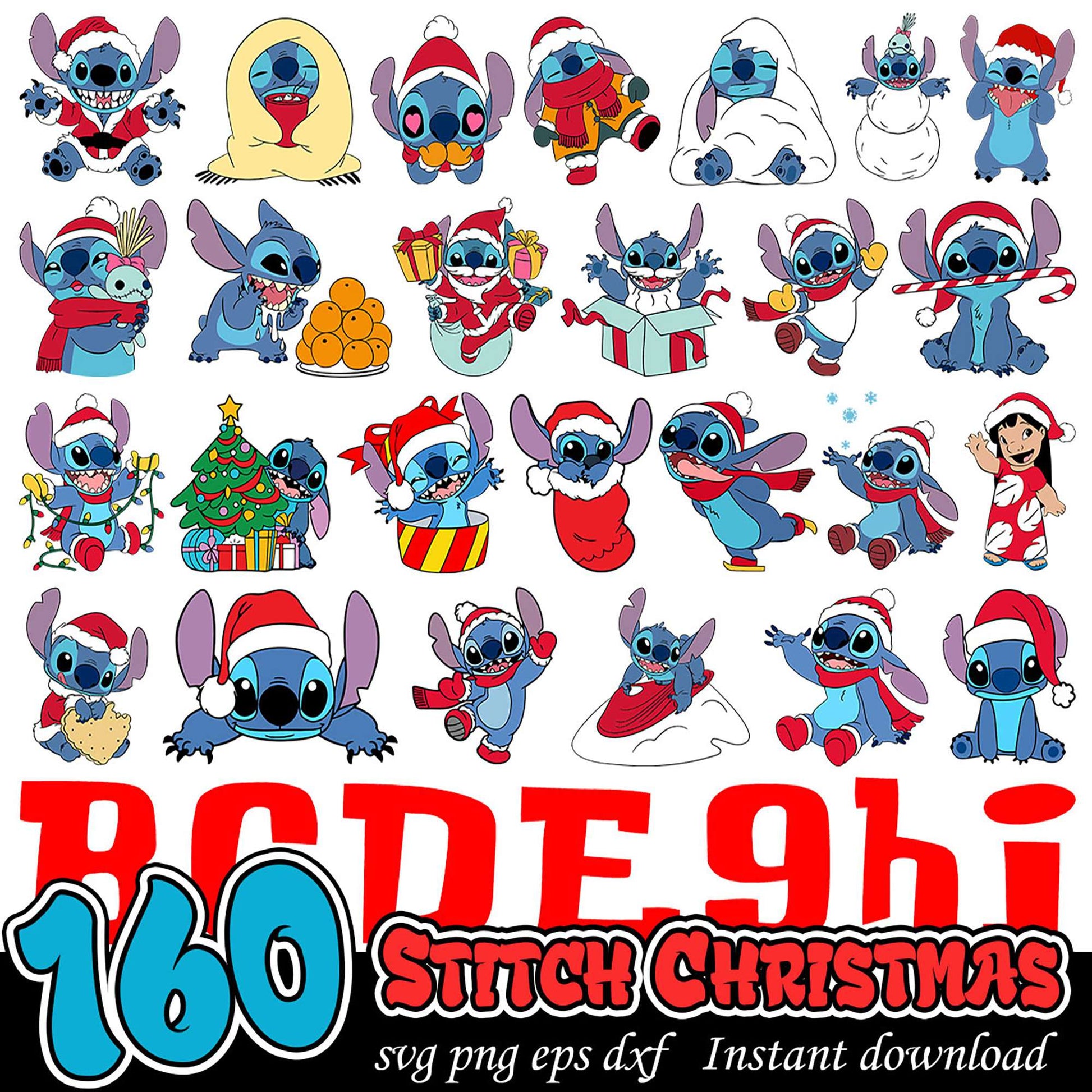 160 Stitch Christmas SVG Bundle
