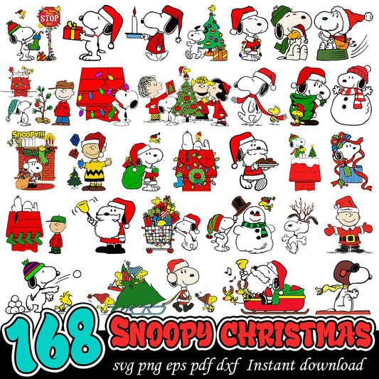168 Snoopy Christmas SVG Bundle