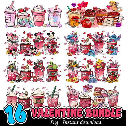 16 Valentine PNG Bundle Instant Download