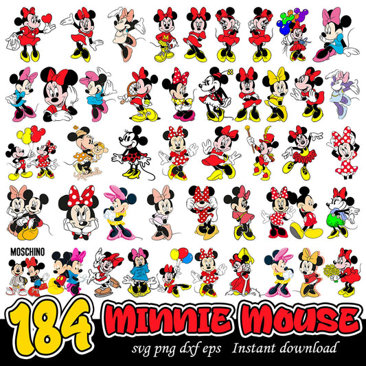 184 Minnie Mouse SVG Bundle for Creative Projects Download