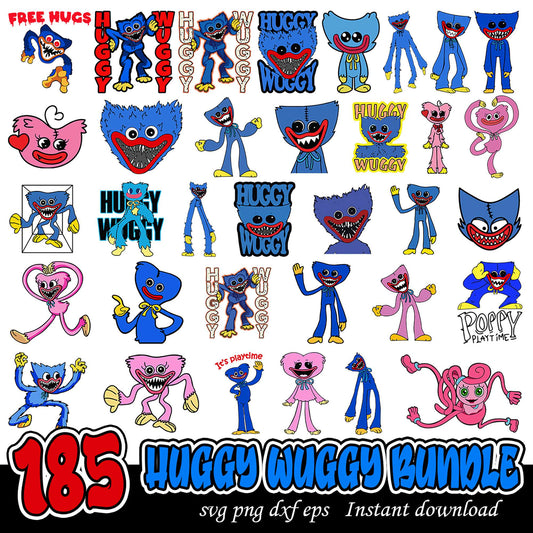185 Huggy Wuggy Bundle SVG PNG DXF EPS Instant Download