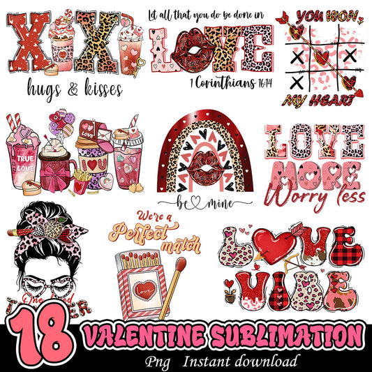 18 Valentine Sublimation PNG Designs