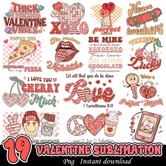 19 Valentine PNG Sublimation Designs