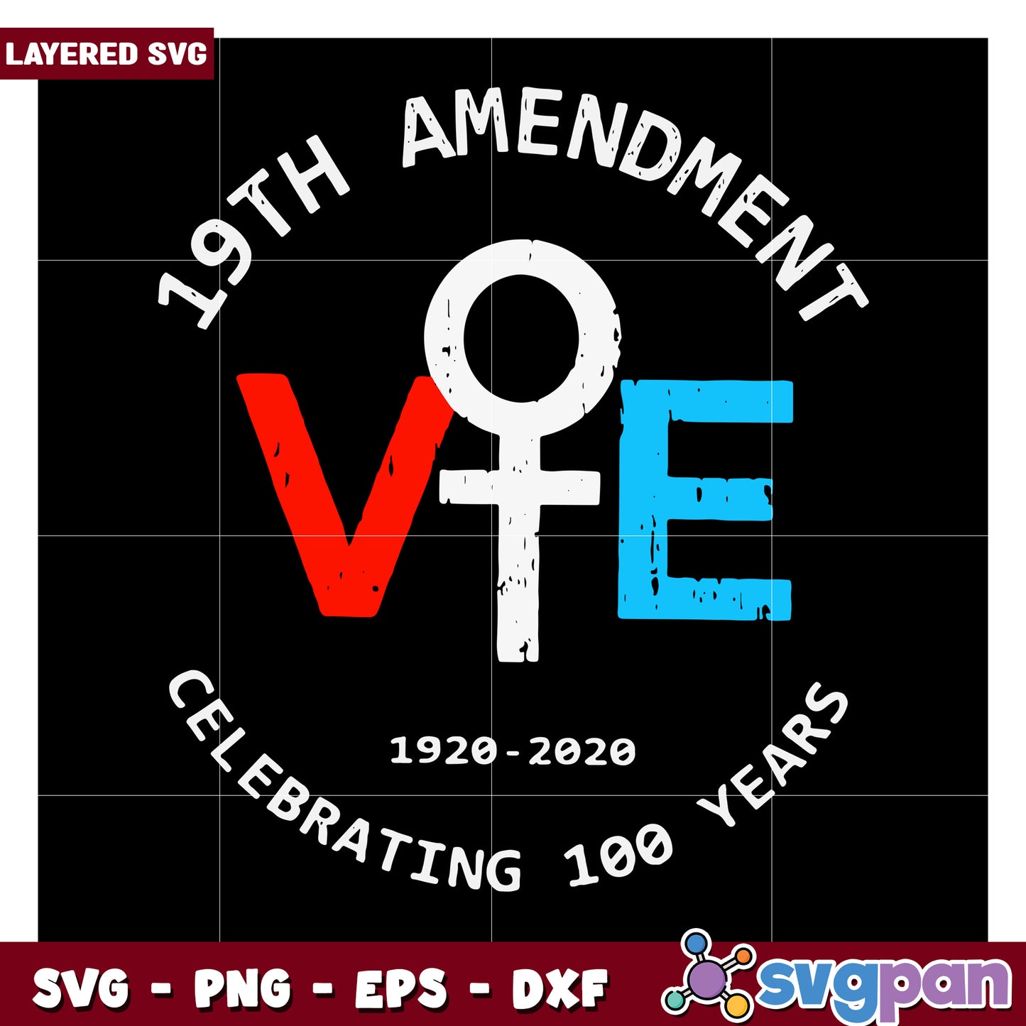 19th Amendment Vote Design for Women's Suffrage Celebration, Celebrate 100 Years of Women Voting