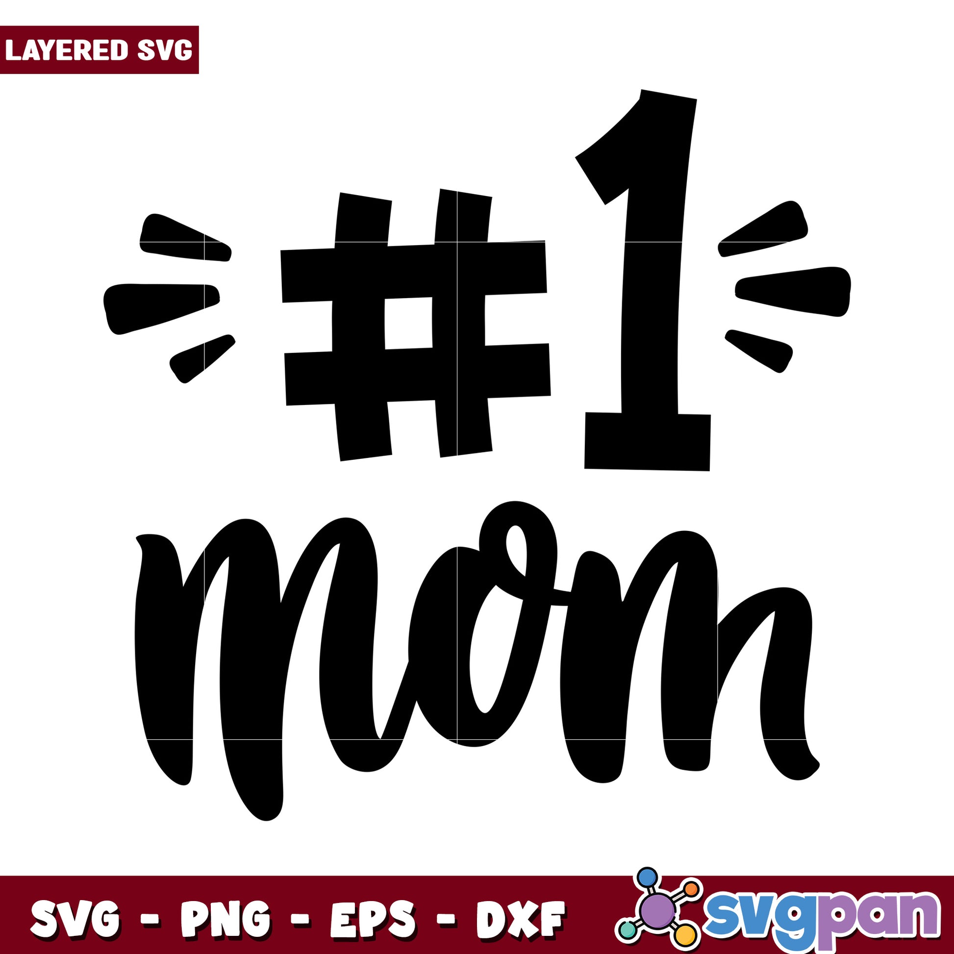 #1 Mom SVG Design for Craft Projects, Perfect for Gift Giving