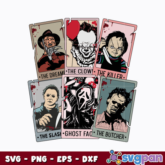 Horror Character Tarot Cards Svg 