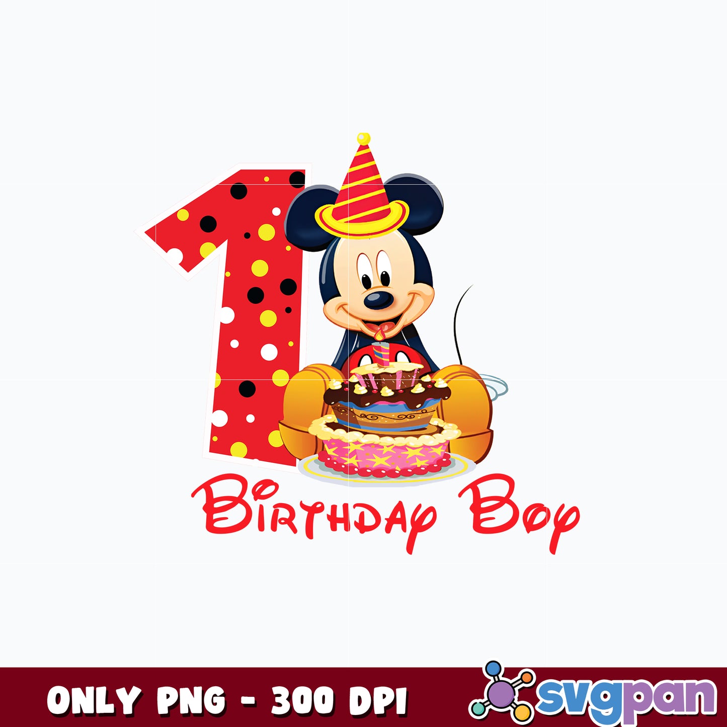 Mickey Mouse 1st birthday boy png