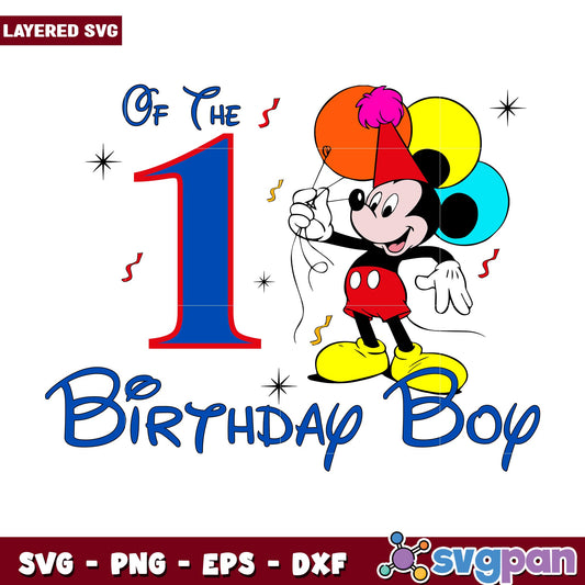 1st Mickey of the birthday boy svg, Disney characters svg, Digital Download
