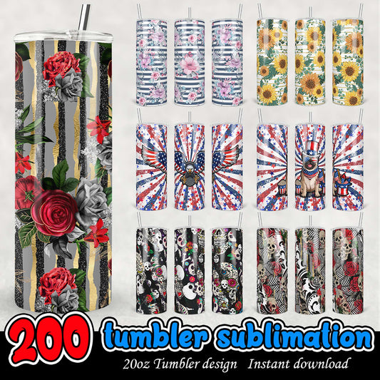 200oz Tumbler Sublimation Designs PNG