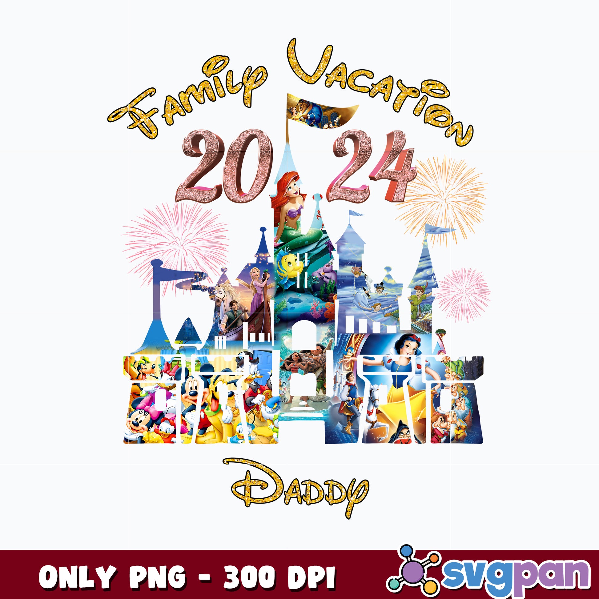 Disney Princesse Family Vacation 2024 png 