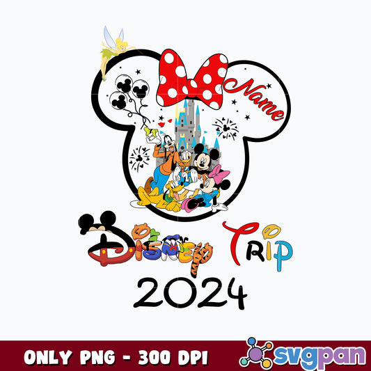 Minnie head disney trip 2024 png