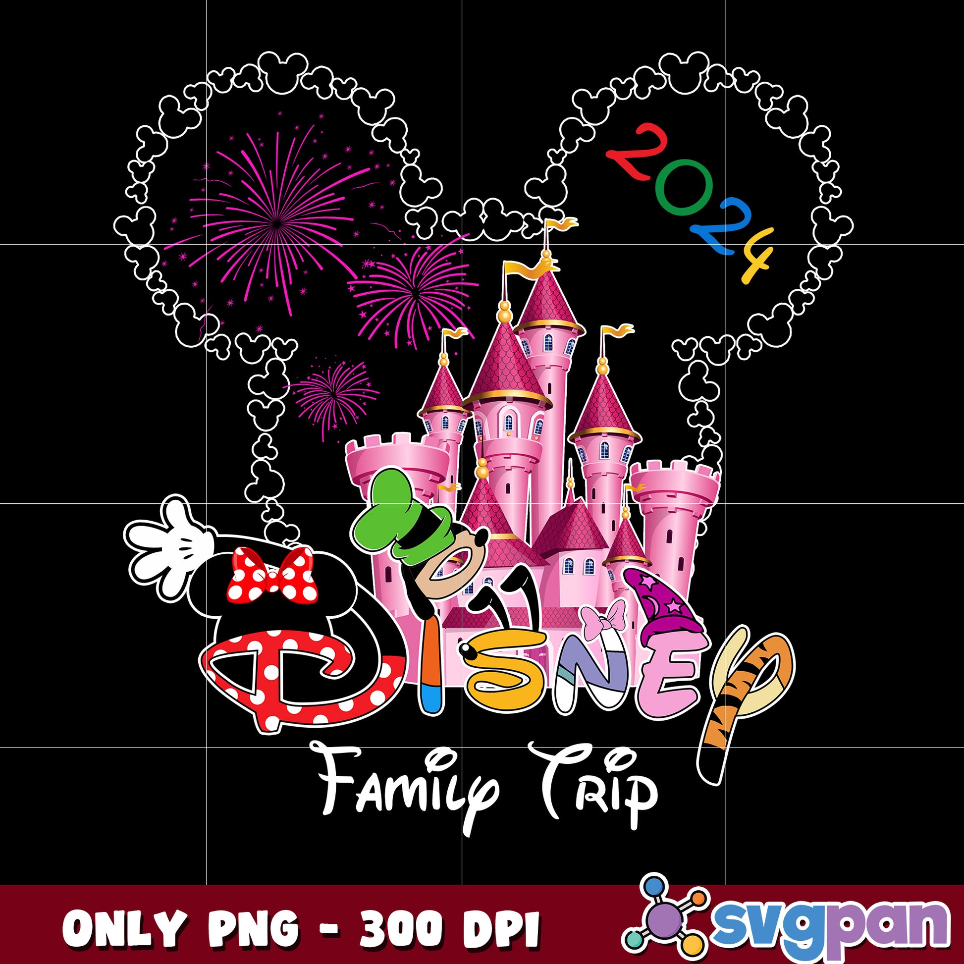 Mickey and Friends Disney Family Vacation Png 