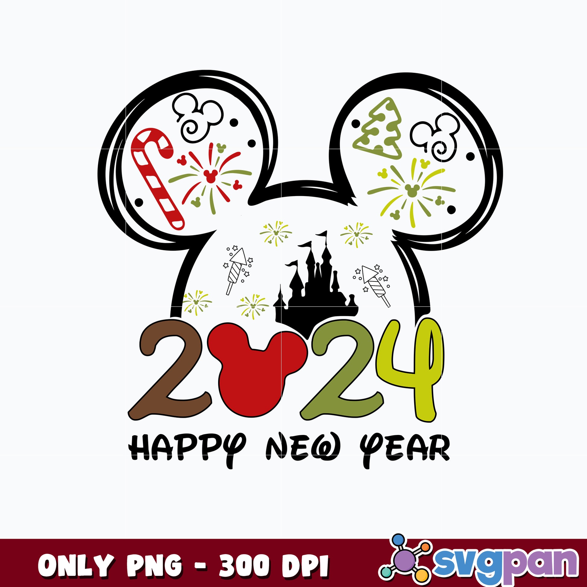 Mickey Mouse Happy New Year 2023 png