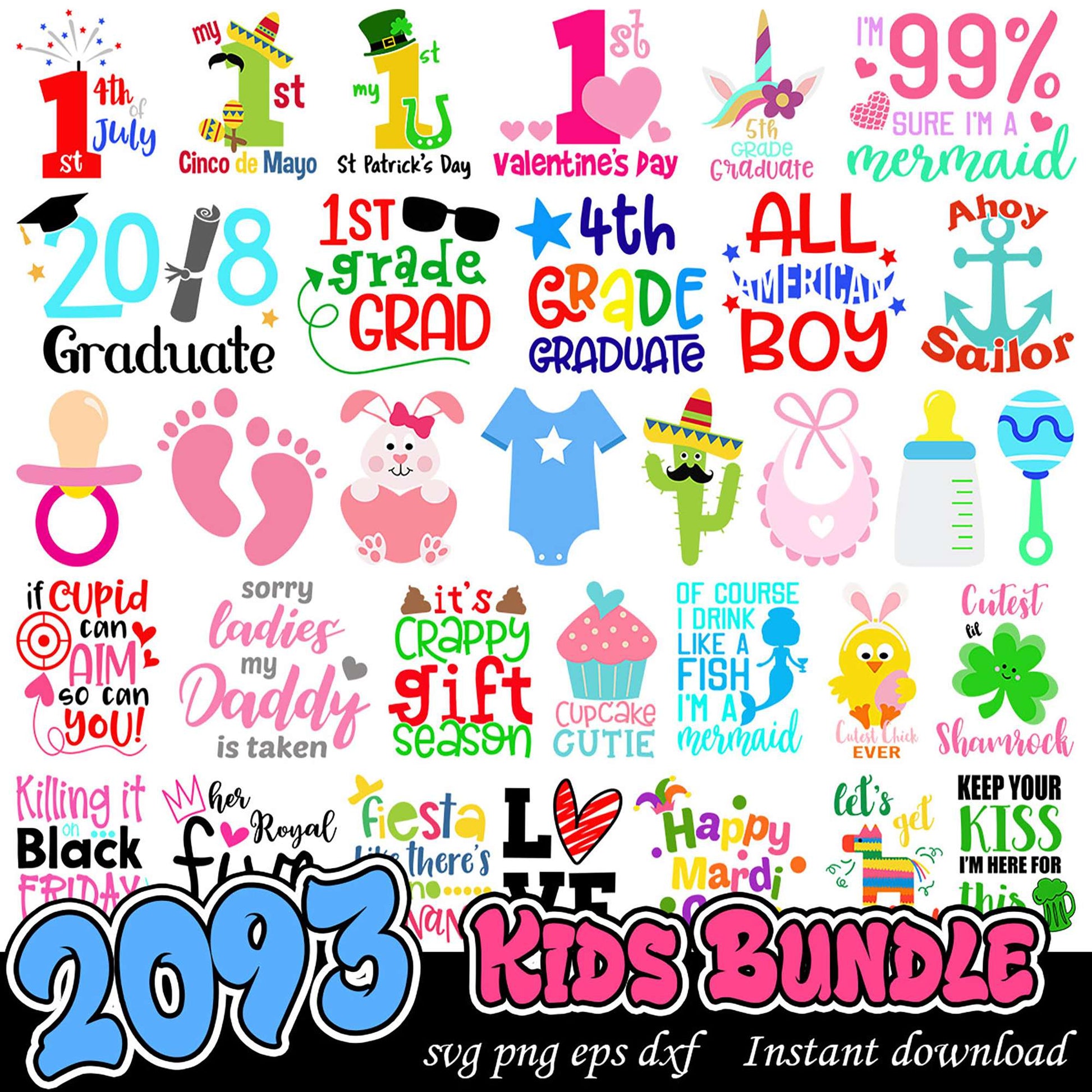 2093 Kids SVG Bundle Instant Download