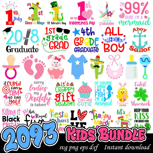 2093 Kids SVG Bundle Instant Download