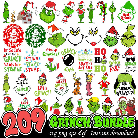 209 Grinch SVG Bundle Instant Download