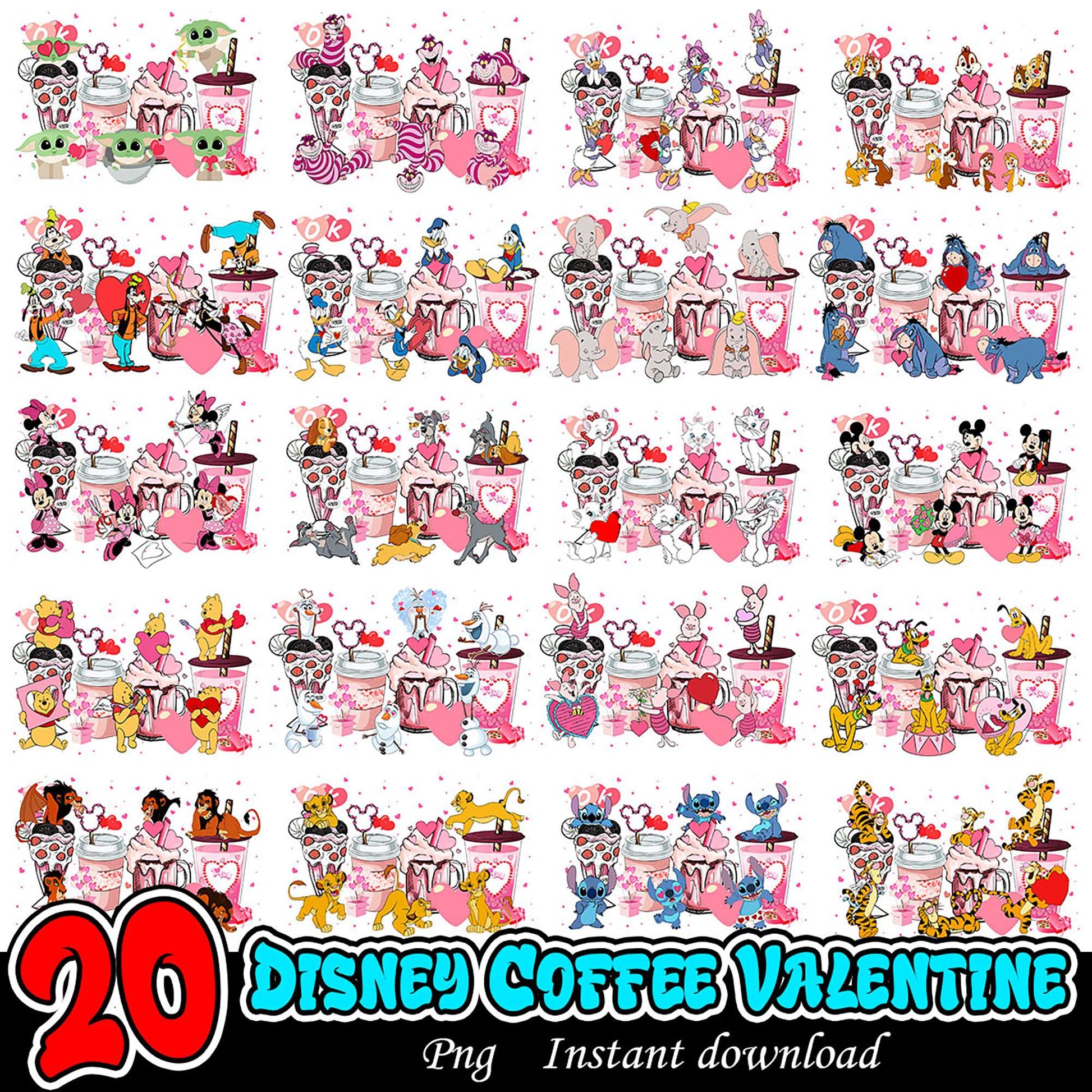 20 Disney Valentine Coffee PNGs