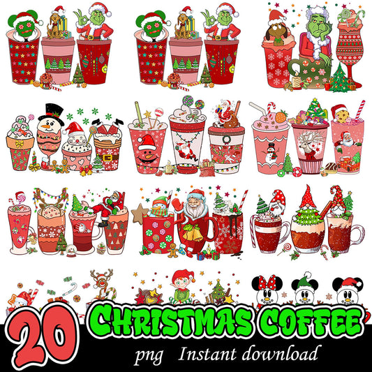 20 Festive Christmas Coffee PNG Designs for Instant Download