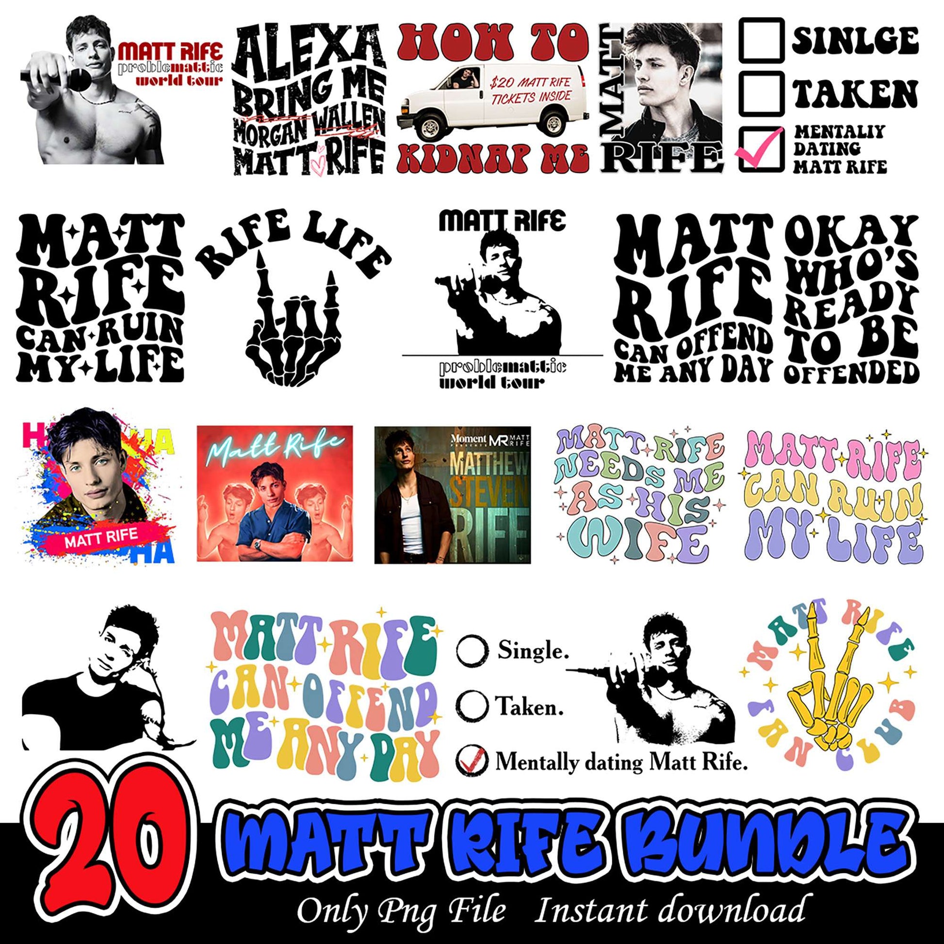 20 Matt Rife PNG Bundle for Creative Projects and Crafts