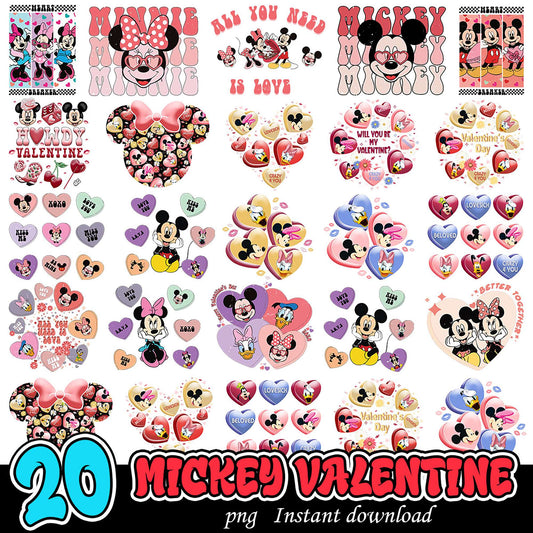 20 Mickey Valentine PNGs Instant Download