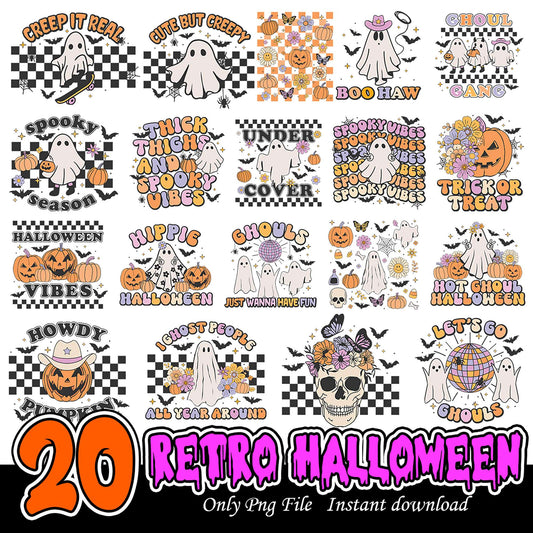 20 Retro Halloween Bundle PNG for Fun Spooky Crafts