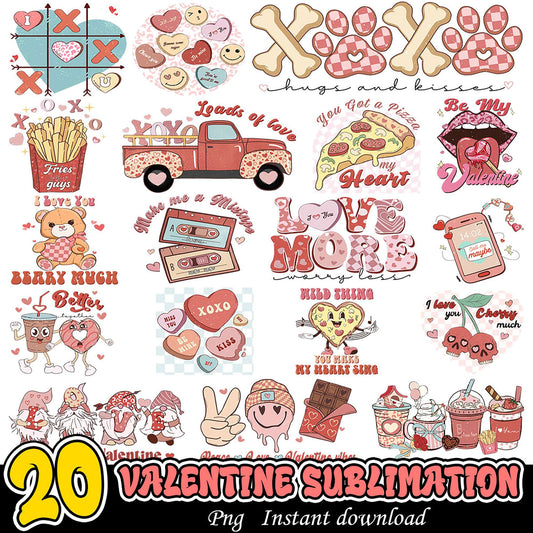 20 Valentine PNG Sublimation Designs