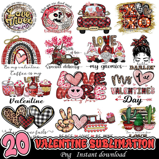 20 Valentine Sublimation PNG Designs