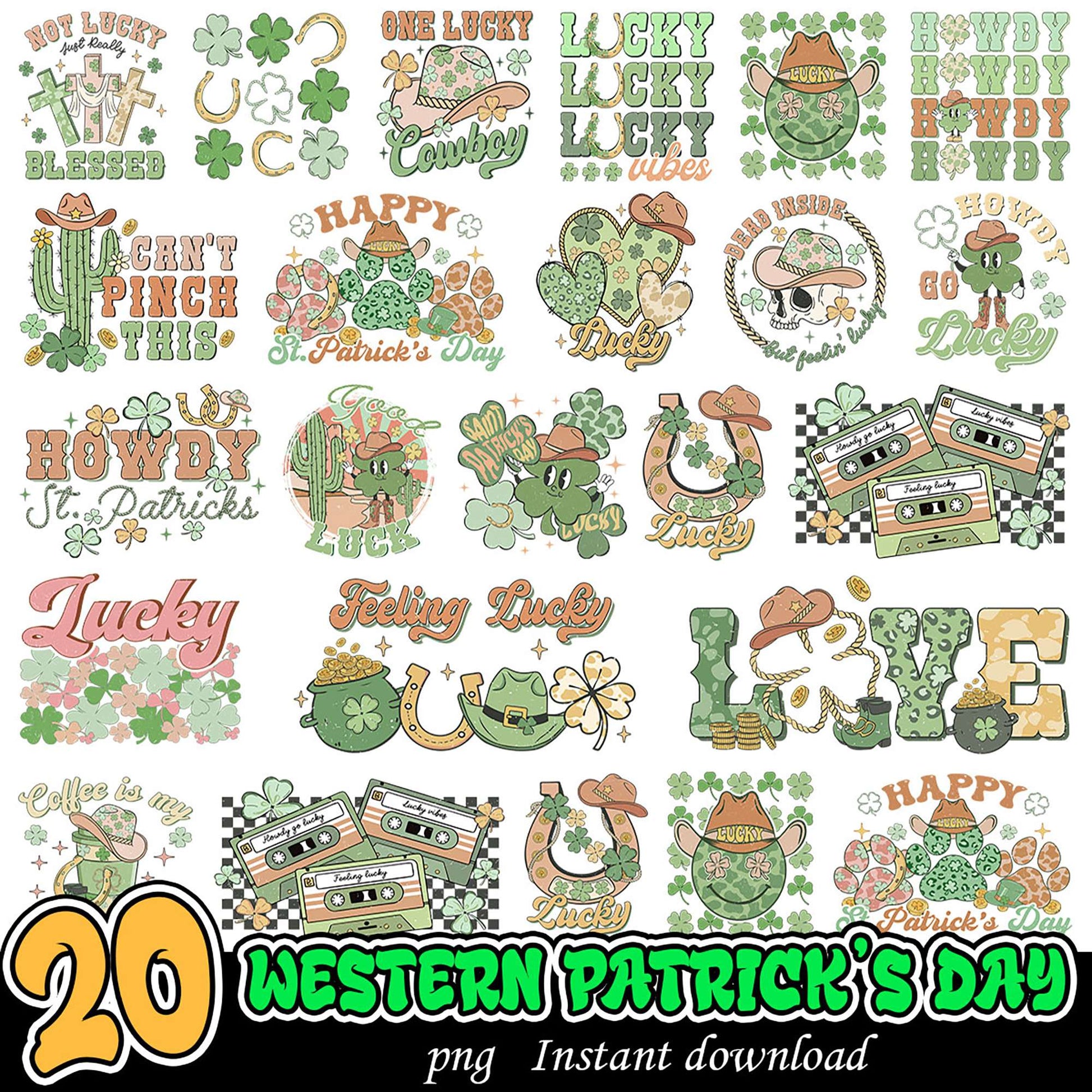 20 Western St Patricks Day PNG Designs