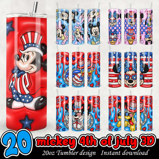 20oz Mickey 4th of July Tumbler Designs