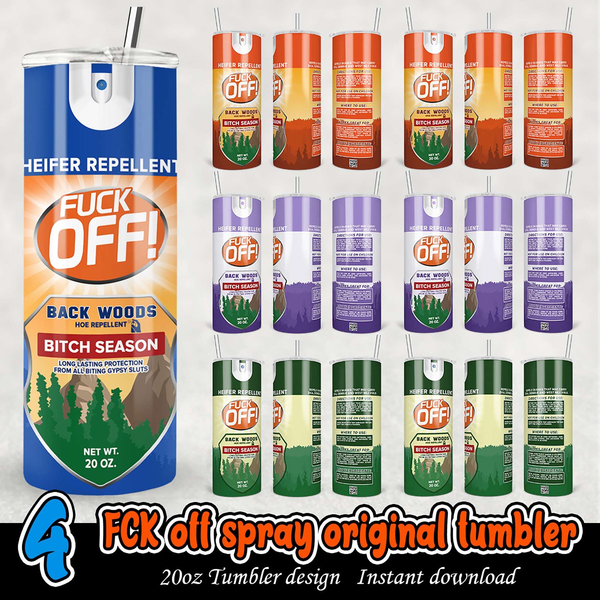 20oz Tumbler Design FCK Off Spray