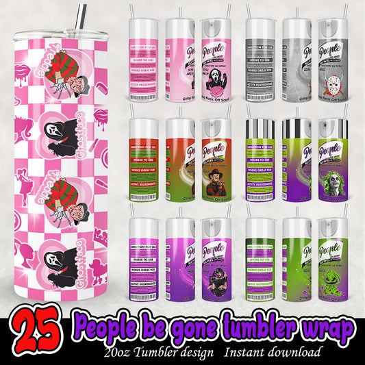 20oz Tumbler Wrap People Be Gone Design