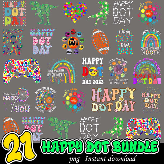 21 Happy Dot Day SVG Bundle Instant Download