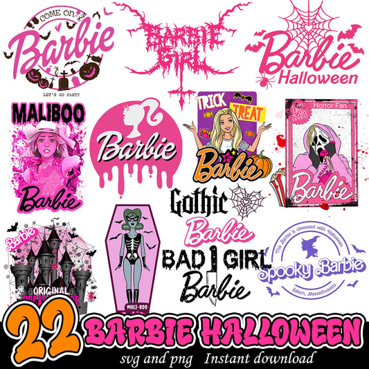 22 Barbie Halloween PNG SVG Designs