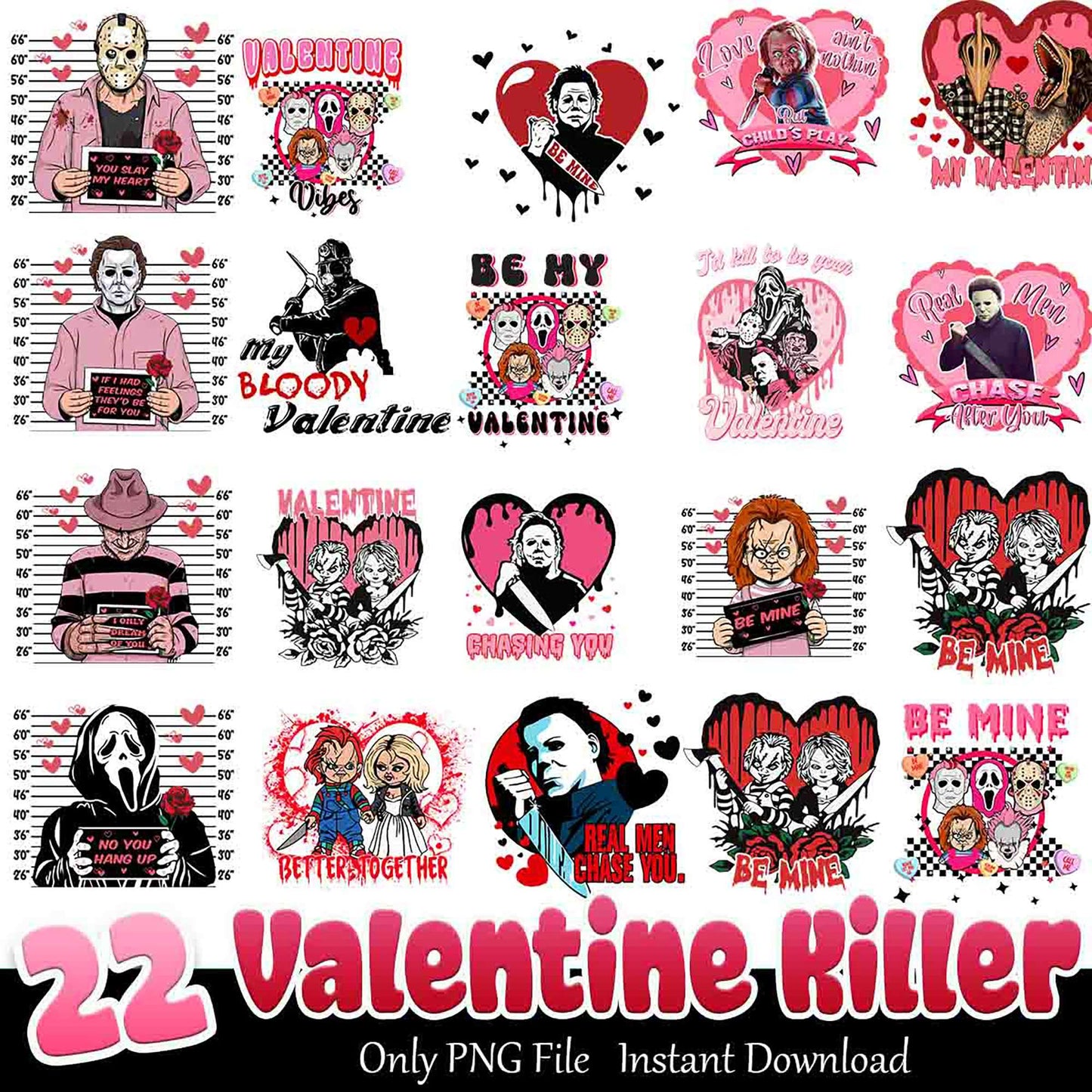 22 Valentine Killer PNG Bundle