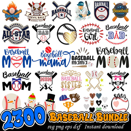 2300 Baseball SVG Bundle Instant Download