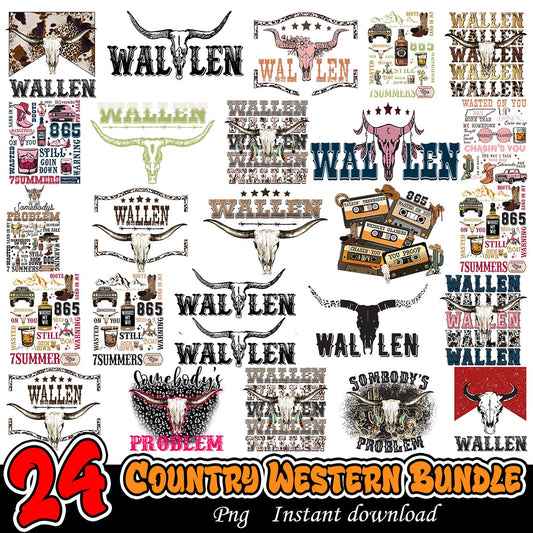 24 Country Western Png Bundle