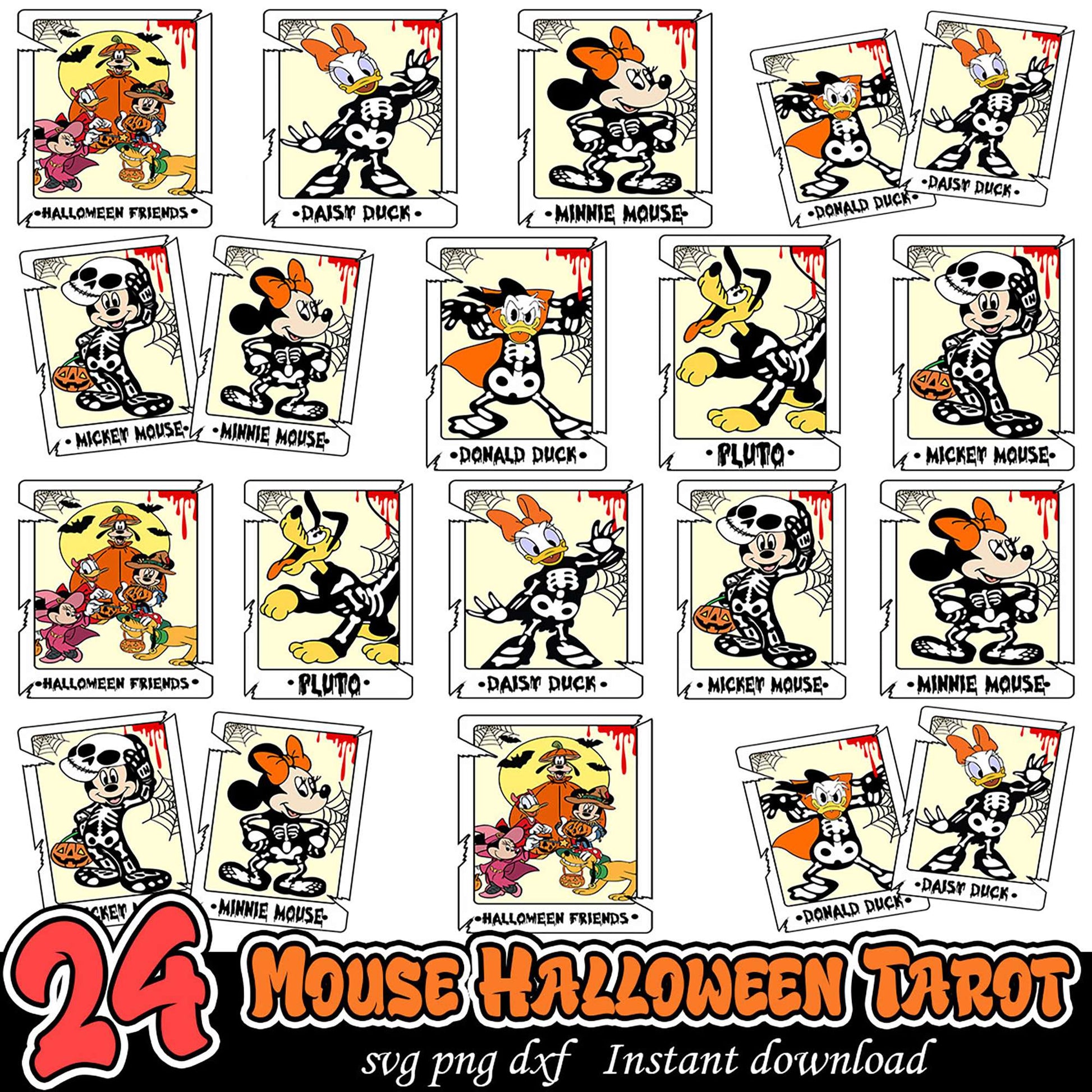 24 Mouse Halloween Tarot SVG Bundle