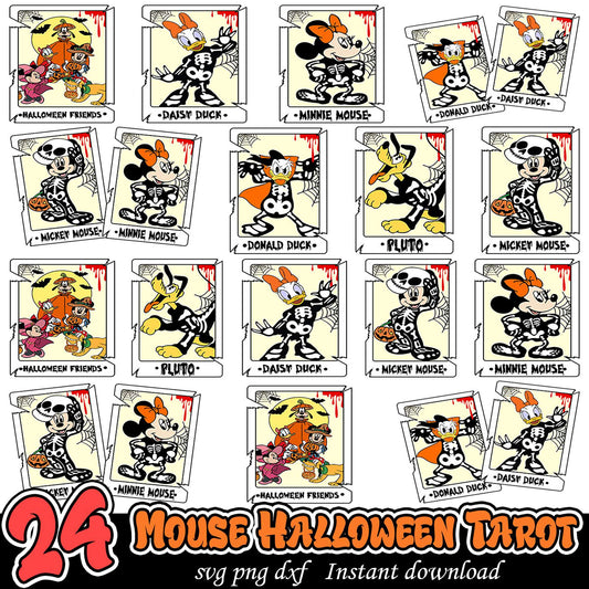 24 Mouse Halloween Tarot SVG Bundle