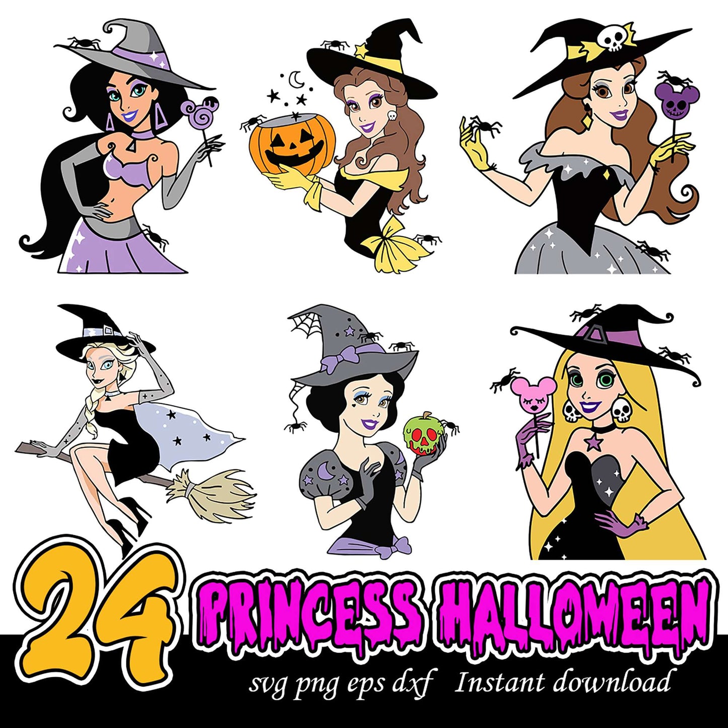 24 Princess Halloween SVG Bundle