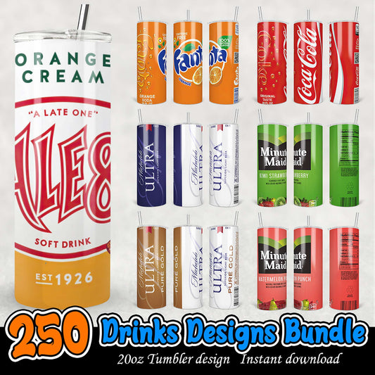 250 Drink Designs Bundle PNG