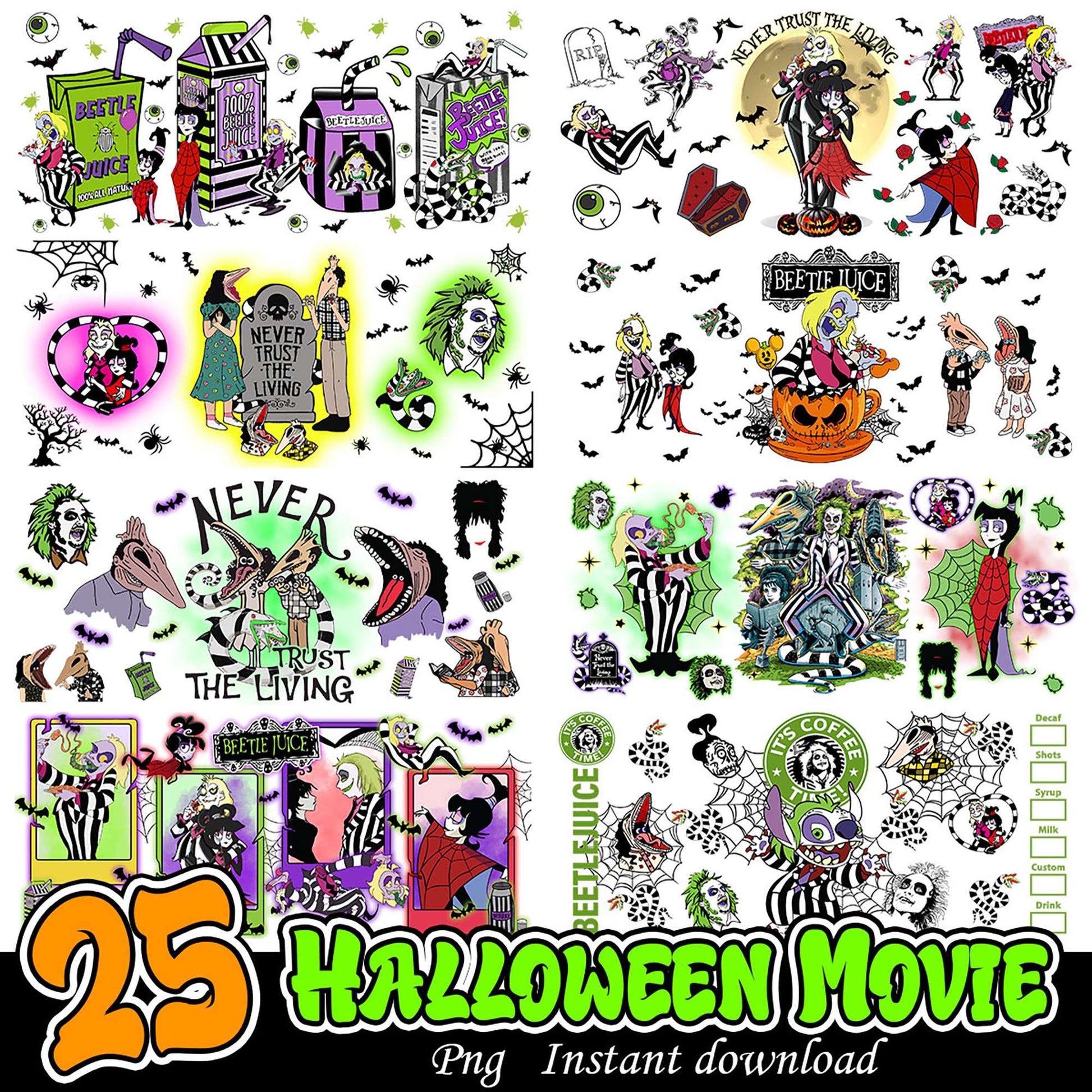 25 Beetlejuice Halloween PNGs Instant Download