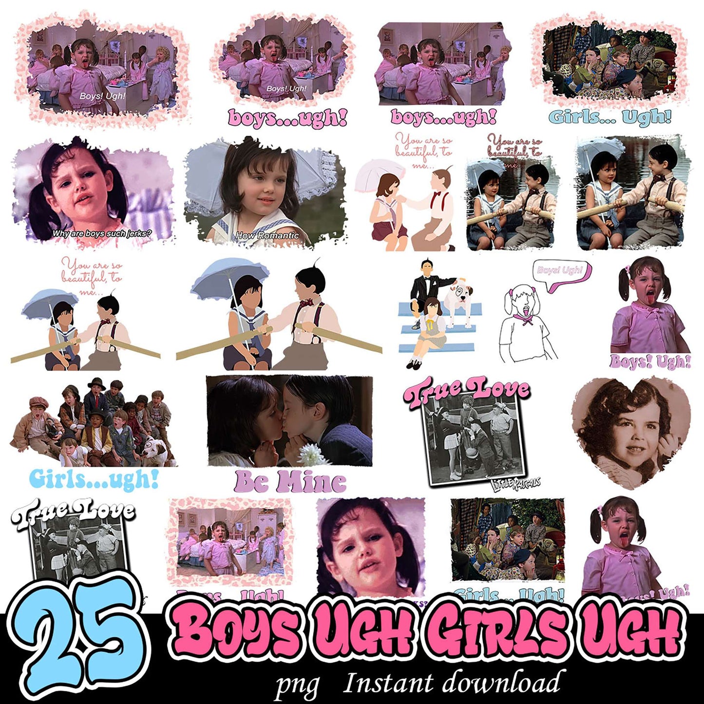 25 Boys Ugh Girls Ugh PNG Bundle