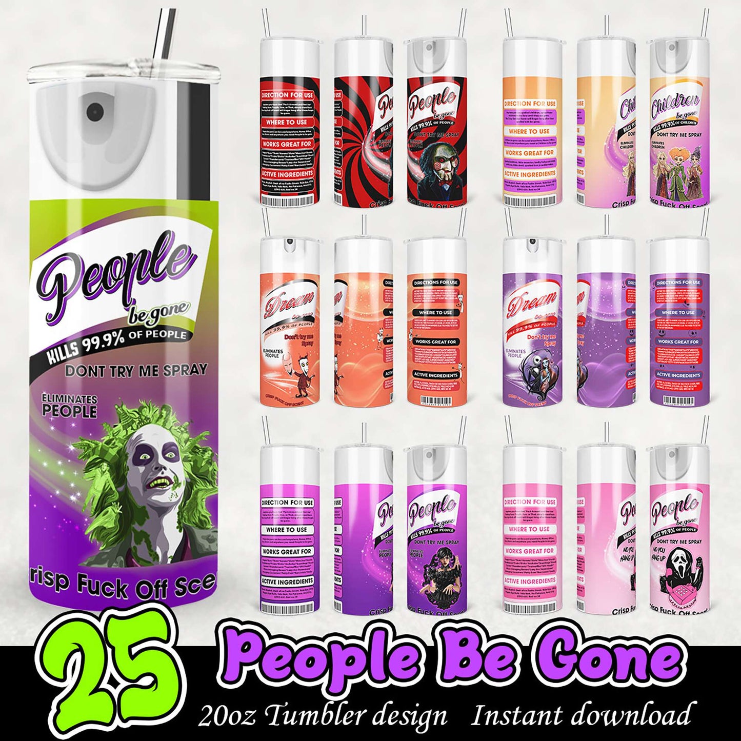 25 People Be Gone Tumbler Designs