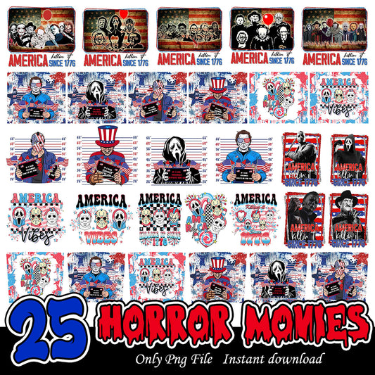 25 Unique Horror Movie PNG Designs for Instant Download