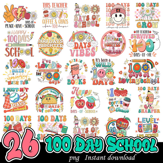 26 PNG 100 Days School Designs